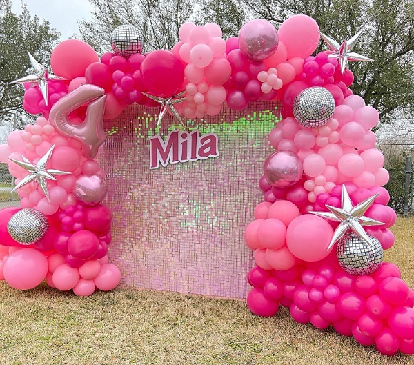 pink sequin wall backdrop