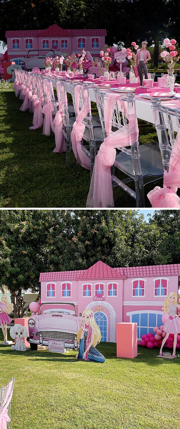 stunning Barbie mansion backdrop