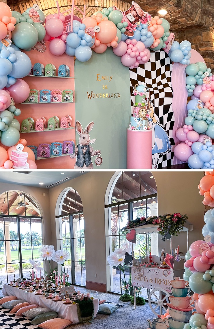 whimsical and creative alice in wonderland theme