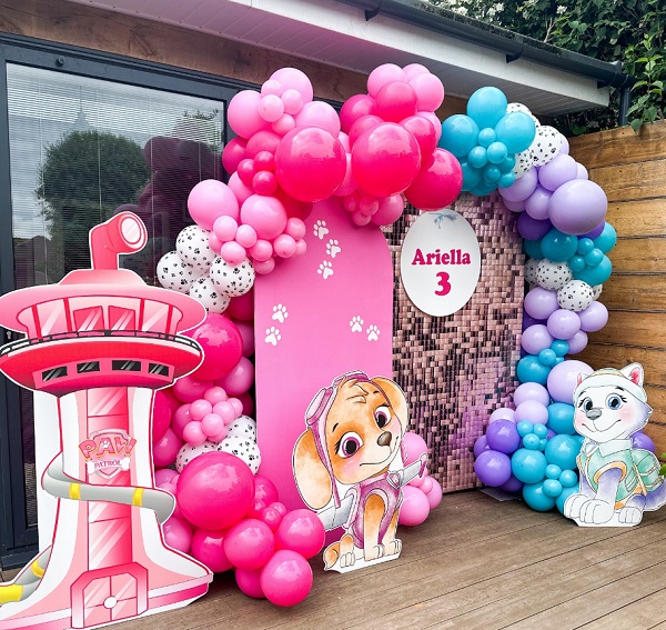 Paw patrol party for little girls third birthday