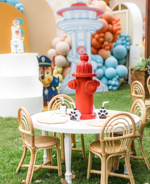 fire hydrant prop table centerpiece