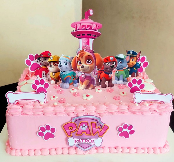 first birthday paw patrol cake for a girl