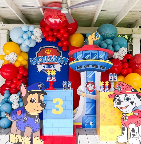 paw patrol kids birthday party decor setp props backdrop