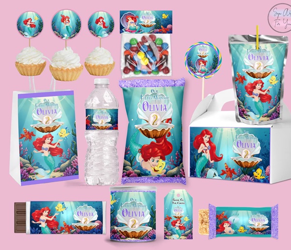 Ariel Birthday Party Favors Bundle