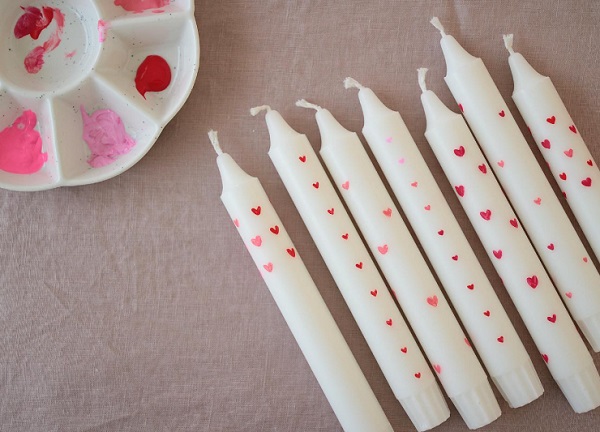 DIY Valentines Candles crafts