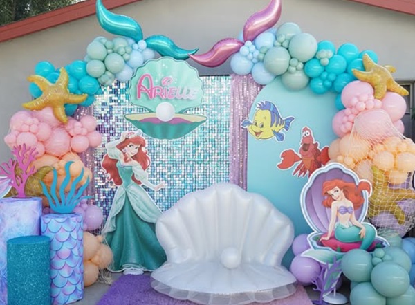 Little Mermaid first birthday for princess Arielle