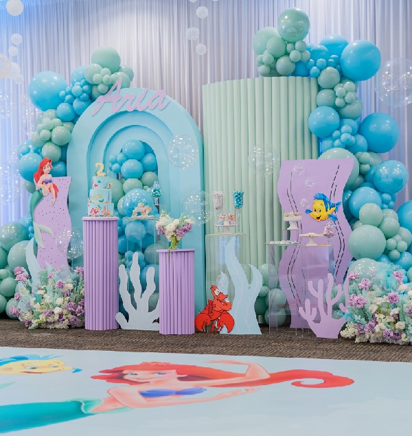 dreamy little mermaid birthday setup decors