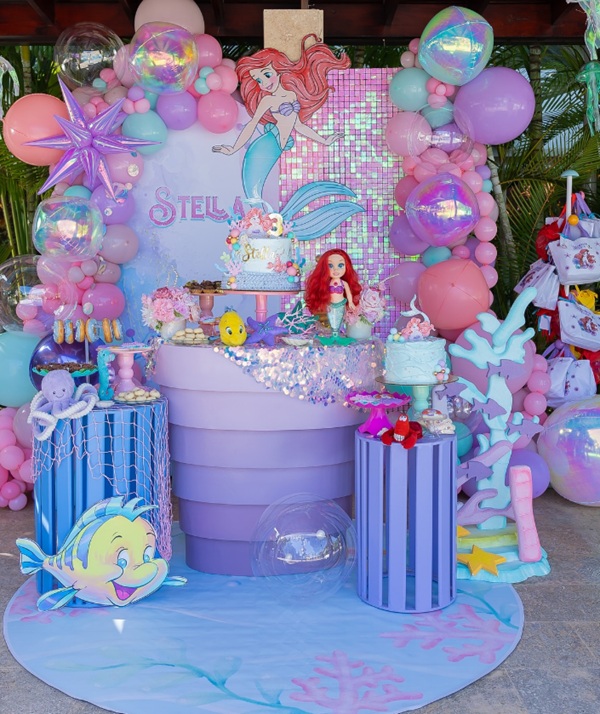 little mermaid themed birthday party with details