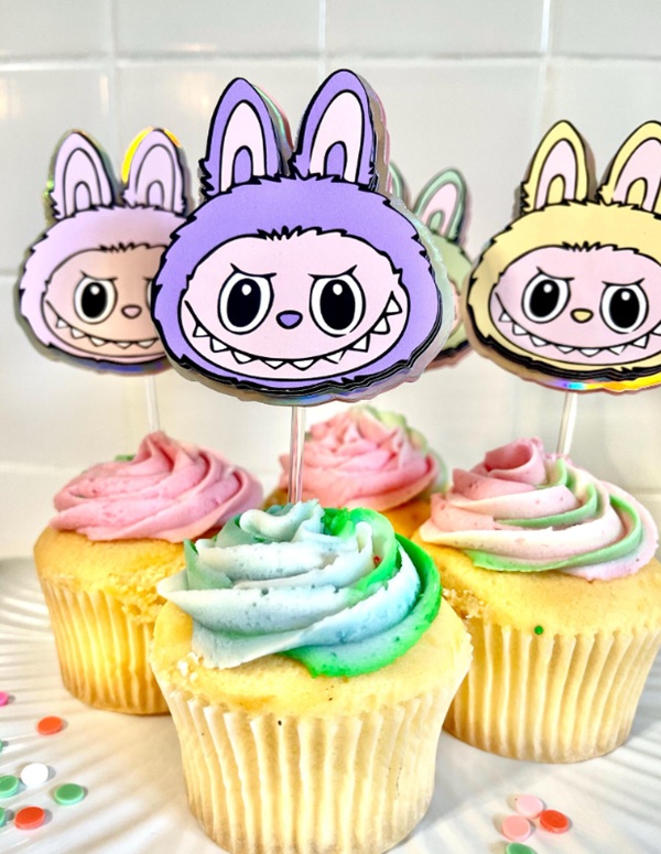 labubu cupcake toppers