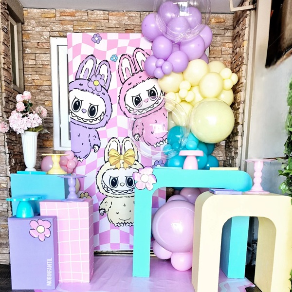 labubu party backdrop