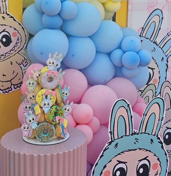 labubu theme donut tower