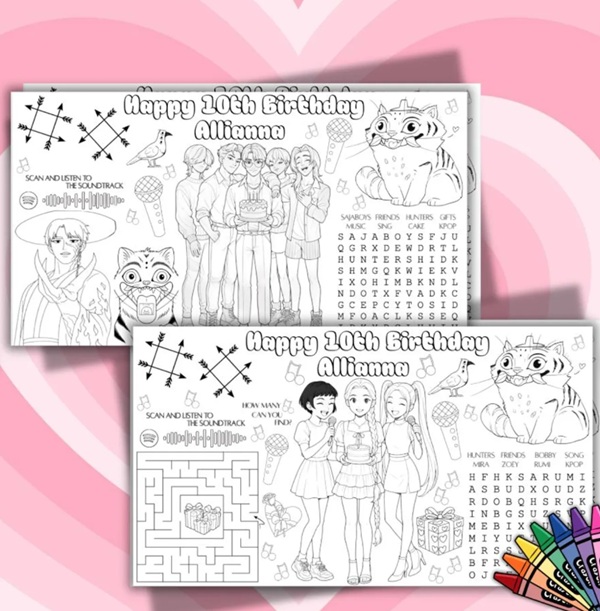 Demon Hunters Birthday Placemat