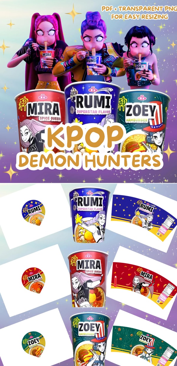 Rumi Mira Zoey Cup Noodle Labels Ramyeon