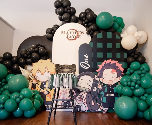 cute demon slayer characters birthday props