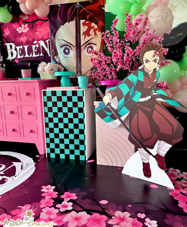 demon slayer themed birthday props and decors