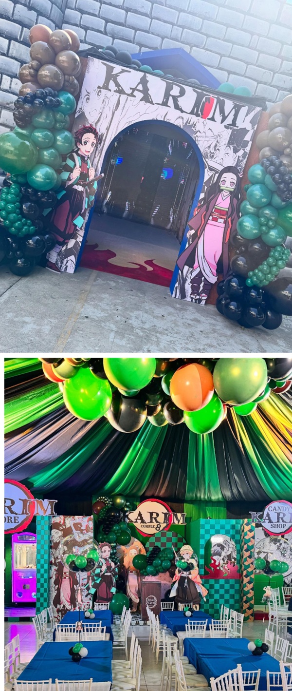 grand demon slayer themed entrance and setup