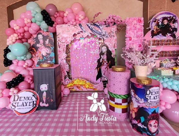 nezuko themed birthday decors