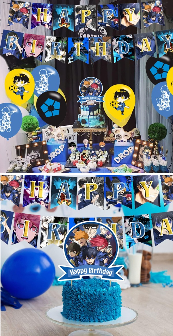 Blue Lock Birthday Party Decorations supply pack