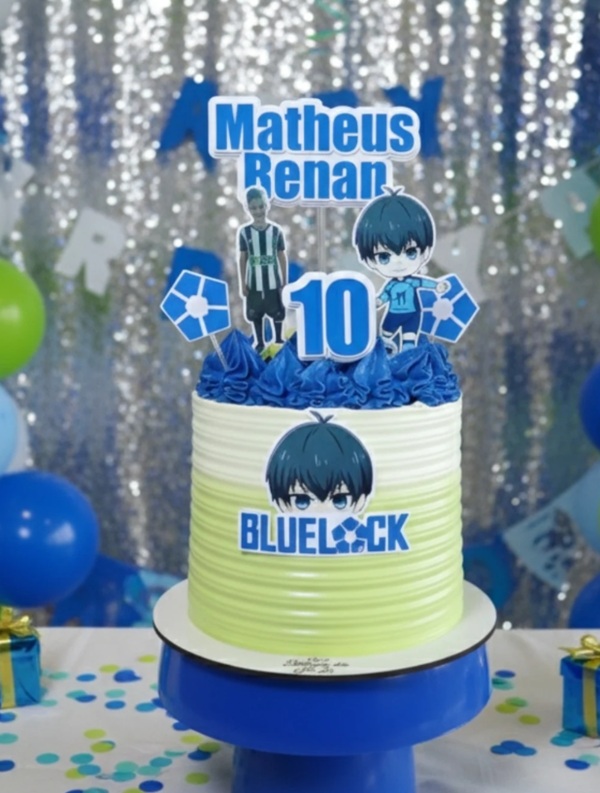 blue lock birthday cake