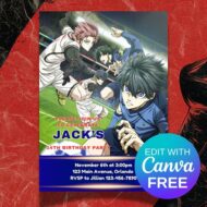 free manga bluelock party invitation