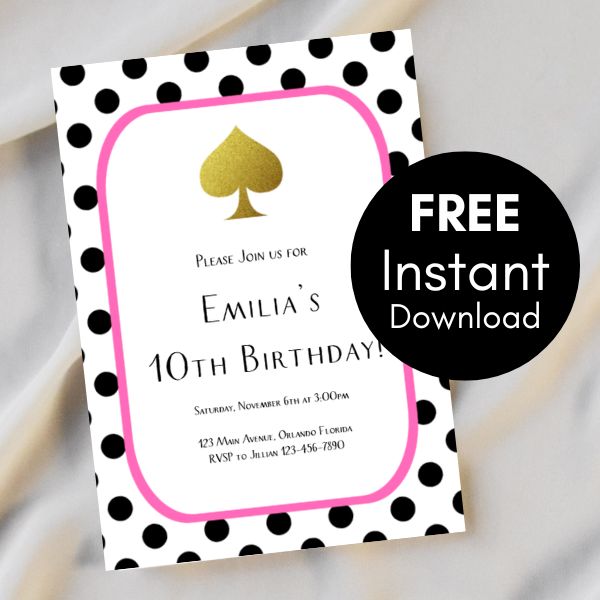FREE editable kate spade invitation
