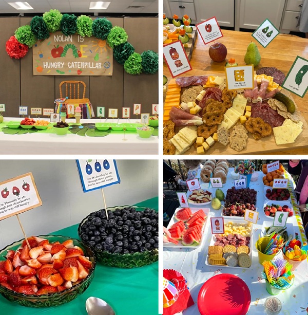 A very hungry caterpillar food and treat labels