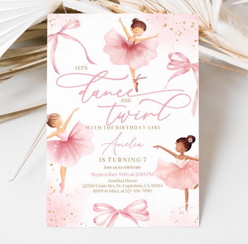 Ballerina Birthday Invitation