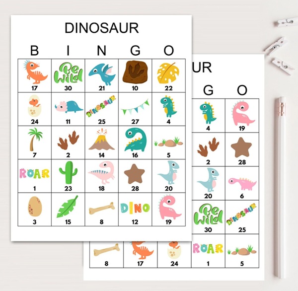 Dinosaur Bingo Cards