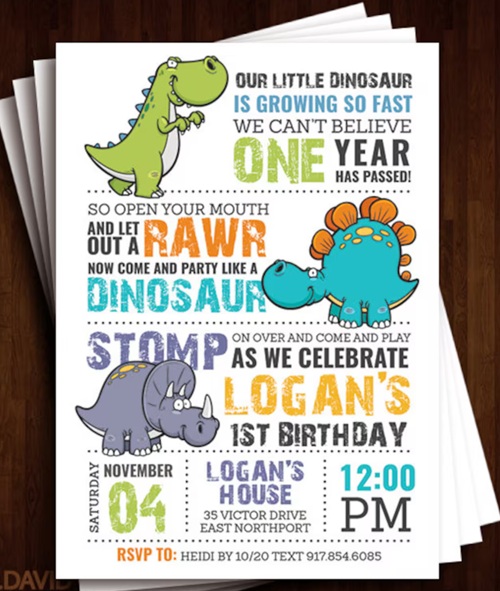 Dinosaur Birthday Invitation