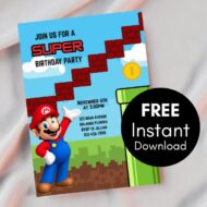 FREE editable super mario invitation