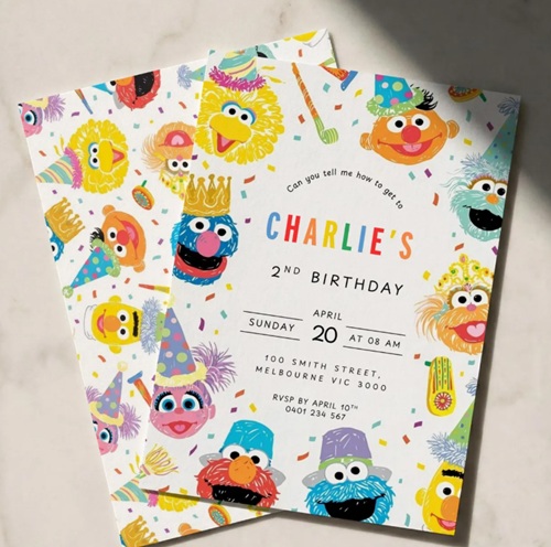 Sesame Street Invitation