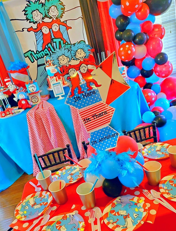 THING 1 THING 2 a party for TWO centerpiece
