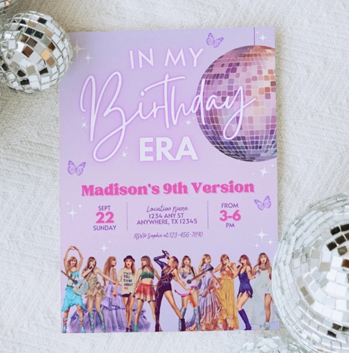 Taylor Swift party invitations