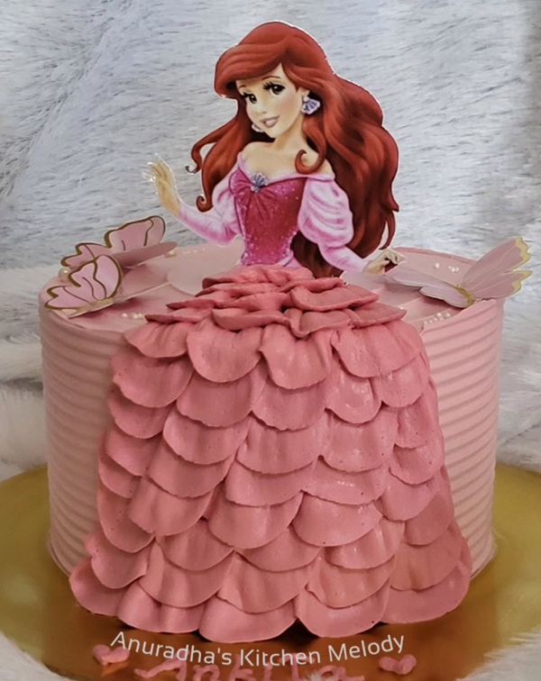 ariel princess cake in pink