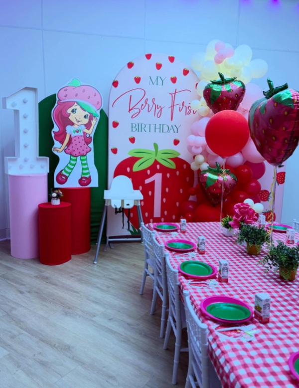 birthday strawberry shortcake