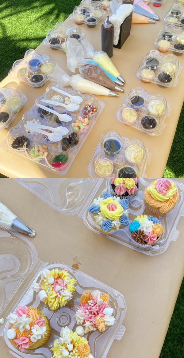 cupcake decorating station