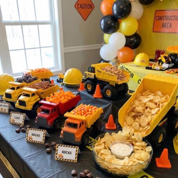 cute construction food labels