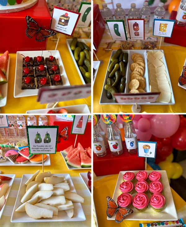 cute very hungry caterpillar food and treat labels