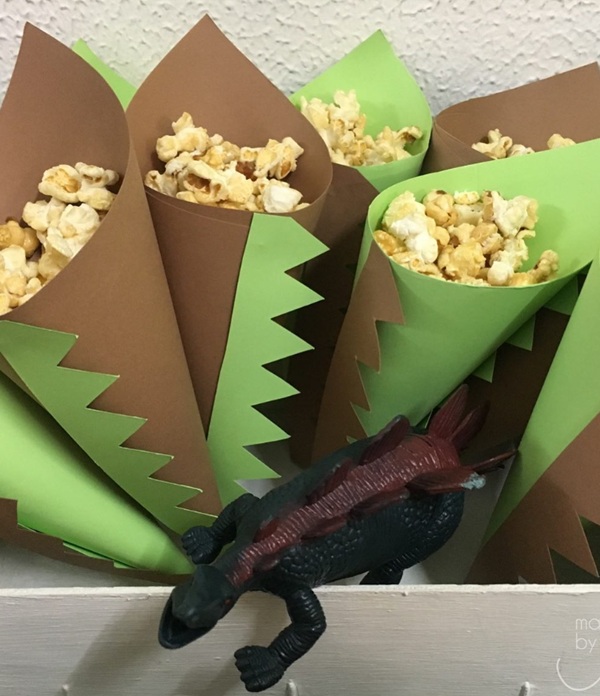 dinosaur popcorn cones