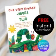 free editable very hunger caterpillar party invitation