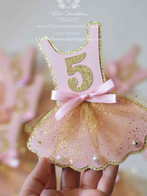 handmade ute ballerina theme invites