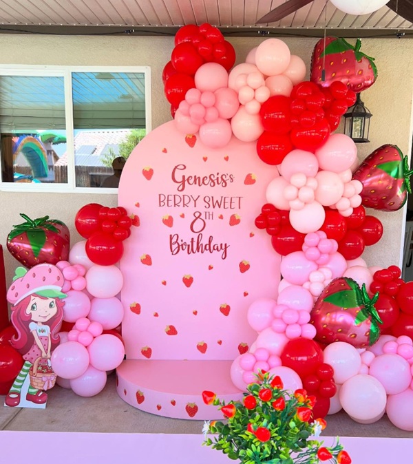 happy birthday strawberry shortcake balloons
