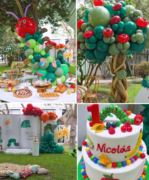 hungry caterpillar birthday props balloons