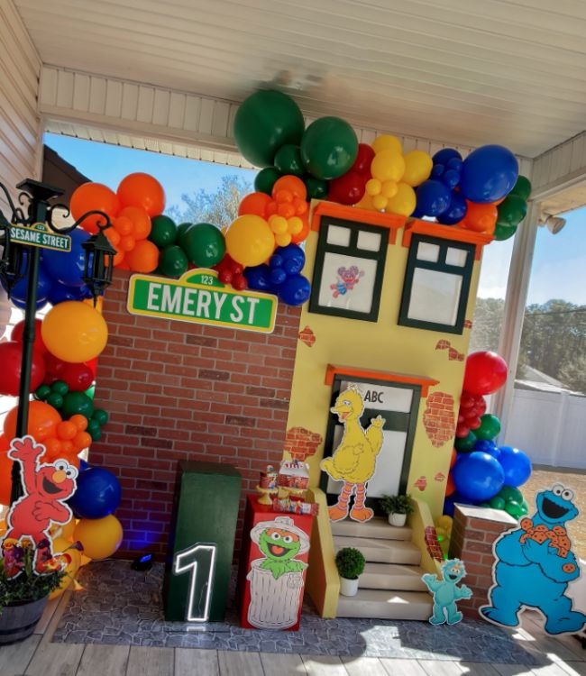sesame street party backdrop