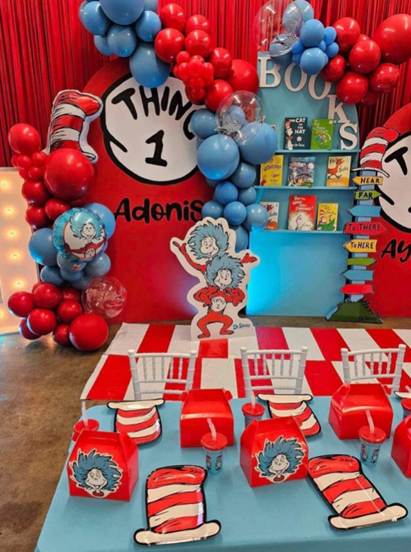thing 1 thing 2 birthday decorations guest tables