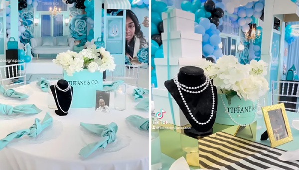 tiffany birthday table centerpiece