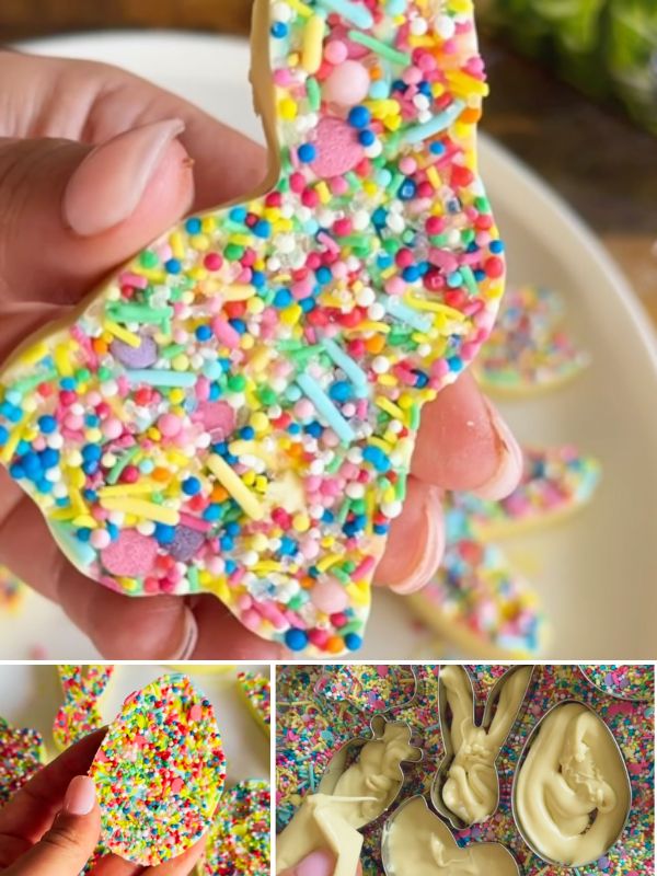 DIY Sprinkled Easter Chocolates