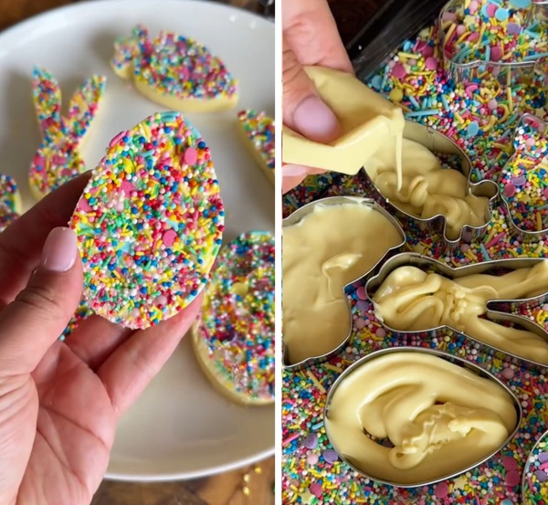 DIY Sprinkled Easter Chocolates