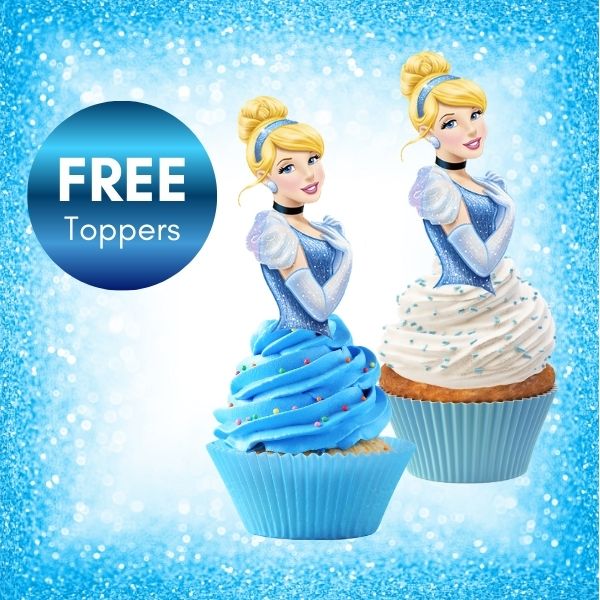 FREE princess Cinderella cupcake toppers