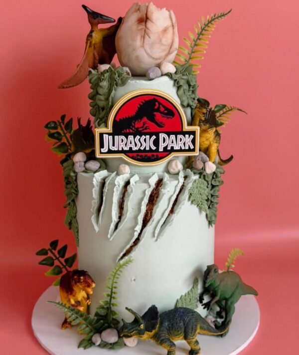 Jurassic park themed cake